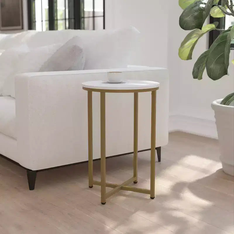 Table d'appoint Flash Furniture Hampstead Collection - Table d'appoint moderne en stratifié avec cadre entrecroisé