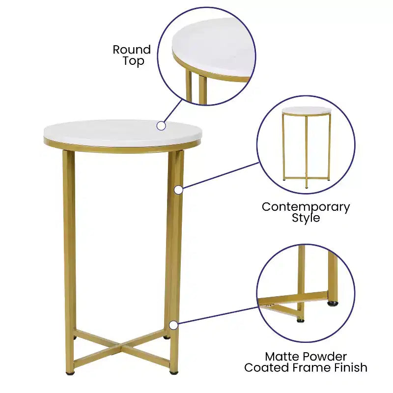 Table d'appoint Flash Furniture Hampstead Collection - Table d'appoint moderne en stratifié avec cadre entrecroisé