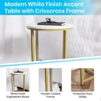 Table d'appoint Flash Furniture Hampstead Collection - Table d'appoint moderne en stratifié avec cadre entrecroisé