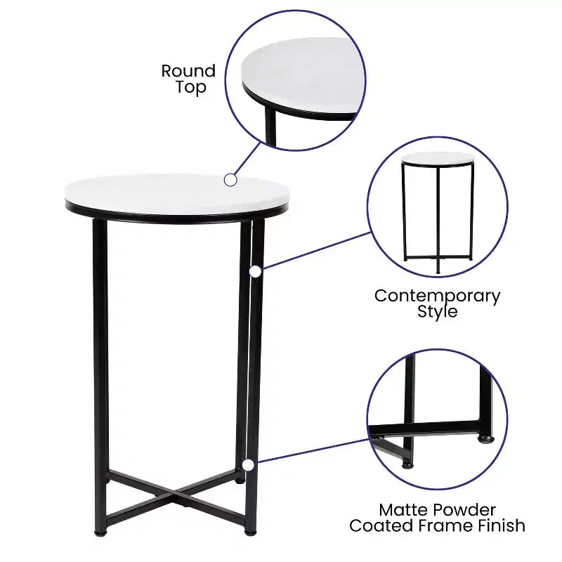 Table d'appoint Flash Furniture Hampstead Collection - Table d'appoint moderne en stratifié avec cadre entrecroisé