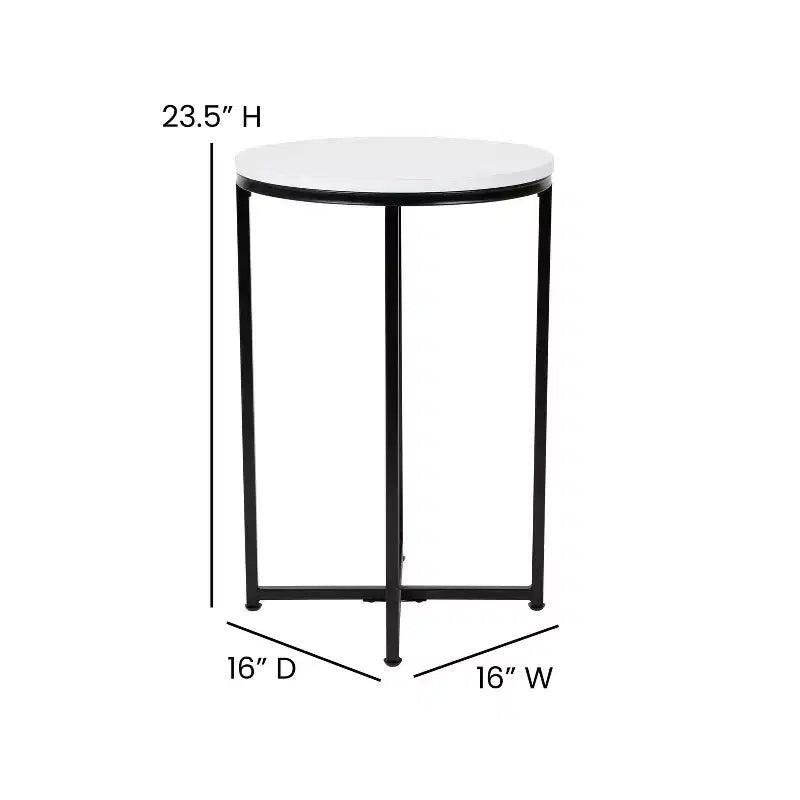 Table d'appoint Flash Furniture Hampstead Collection - Table d'appoint moderne en stratifié avec cadre entrecroisé