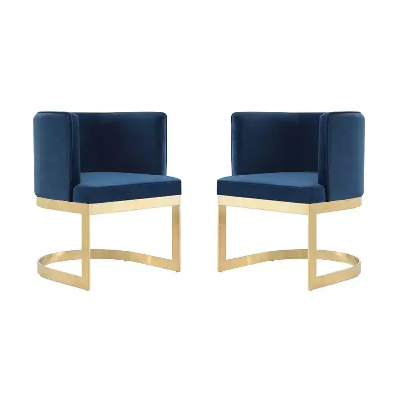 Lot de 2 chaises de salle à manger en velours Aura - Manhattan Comfort