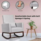 Fauteuil à bascule 2 en 1 en tissu Costway, fauteuil de nurserie avec oreiller, gris clair