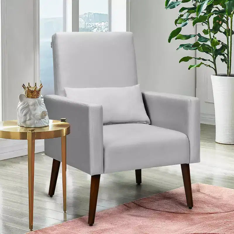 Fauteuil à bascule 2 en 1 en tissu Costway, fauteuil de nurserie avec oreiller, gris clair