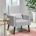 Fauteuil à bascule 2 en 1 en tissu Costway, fauteuil de nurserie avec oreiller, gris clair