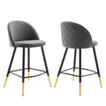 Set of 2 Cordial Performance Velvet Counter Height Barstools - Modway