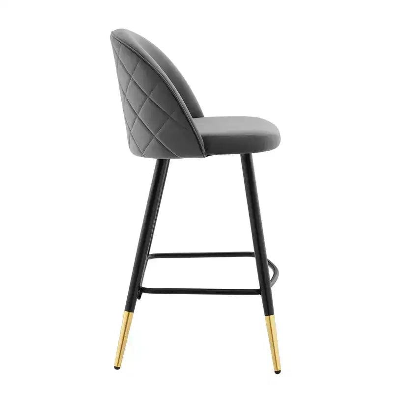 Lot de 2 tabourets de bar à hauteur de comptoir Cordial Performance en velours – Modway