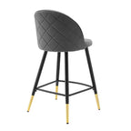 Lot de 2 tabourets de bar à hauteur de comptoir Cordial Performance en velours – Modway