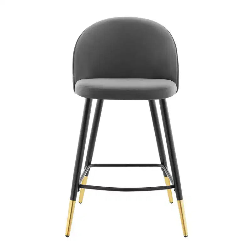 Lot de 2 tabourets de bar à hauteur de comptoir Cordial Performance en velours – Modway