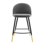Lot de 2 tabourets de bar à hauteur de comptoir Cordial Performance en velours – Modway