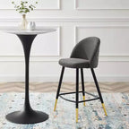 Lot de 2 tabourets de bar à hauteur de comptoir Cordial Performance en velours – Modway