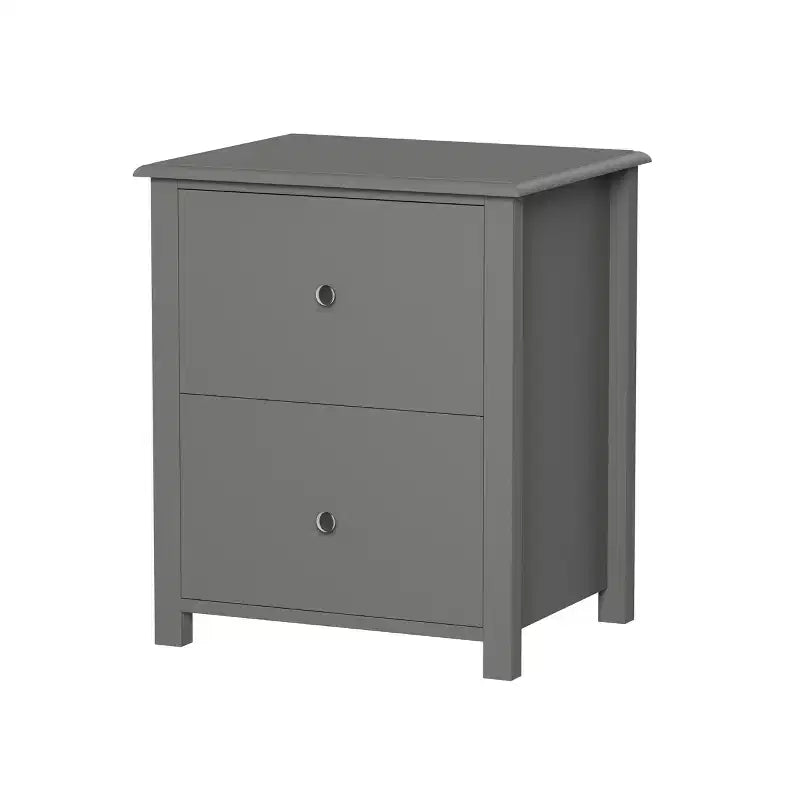Table d'appoint Hastings Home avec 2 tiroirs et poignées argentées, Gris ardoise