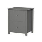 Table d'appoint Hastings Home avec 2 tiroirs et poignées argentées, Gris ardoise