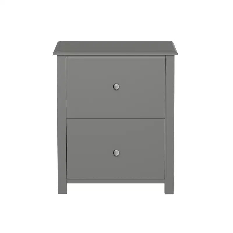 Table d'appoint Hastings Home avec 2 tiroirs et poignées argentées, Gris ardoise