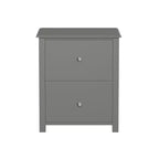Table d'appoint Hastings Home avec 2 tiroirs et poignées argentées, Gris ardoise