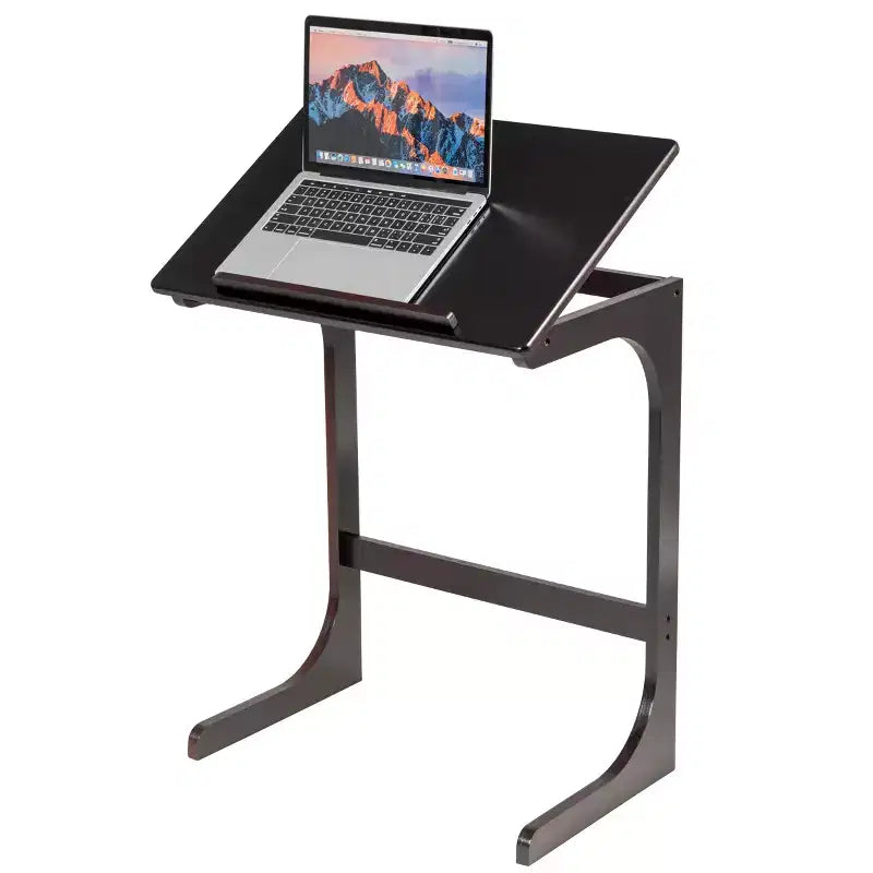 Table d'appoint réglable pour téléviseur, canapé en C, bureau pour ordinateur portable avec plateau inclinable en bambou