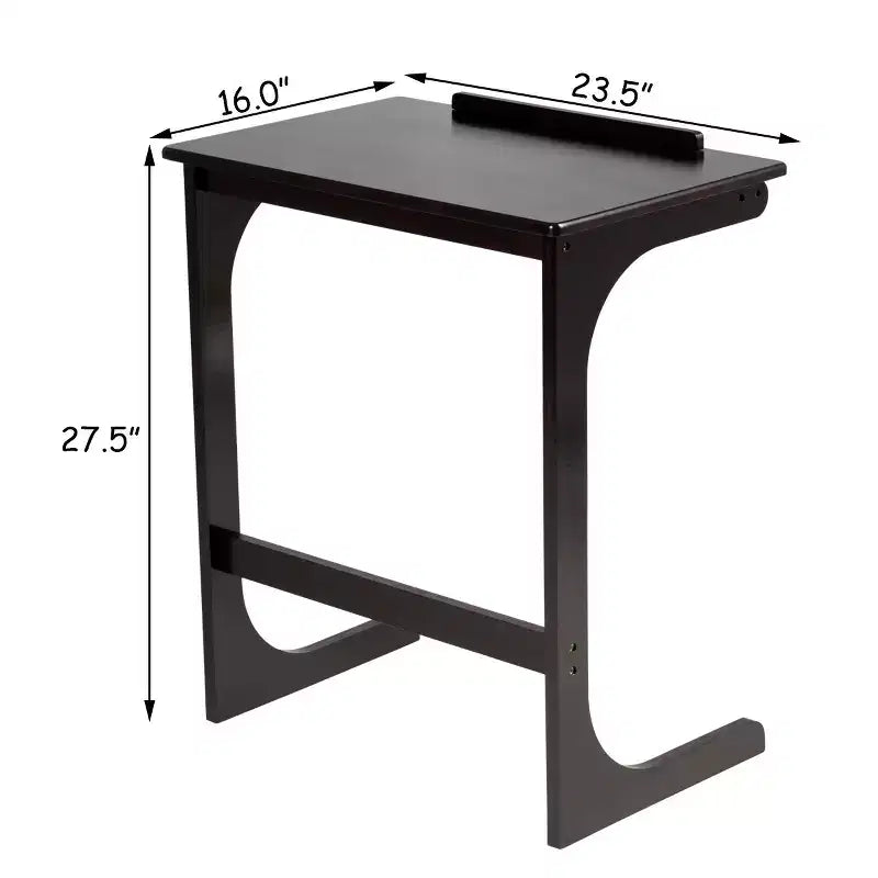 Table d'appoint réglable pour téléviseur, canapé en C, bureau pour ordinateur portable avec plateau inclinable en bambou