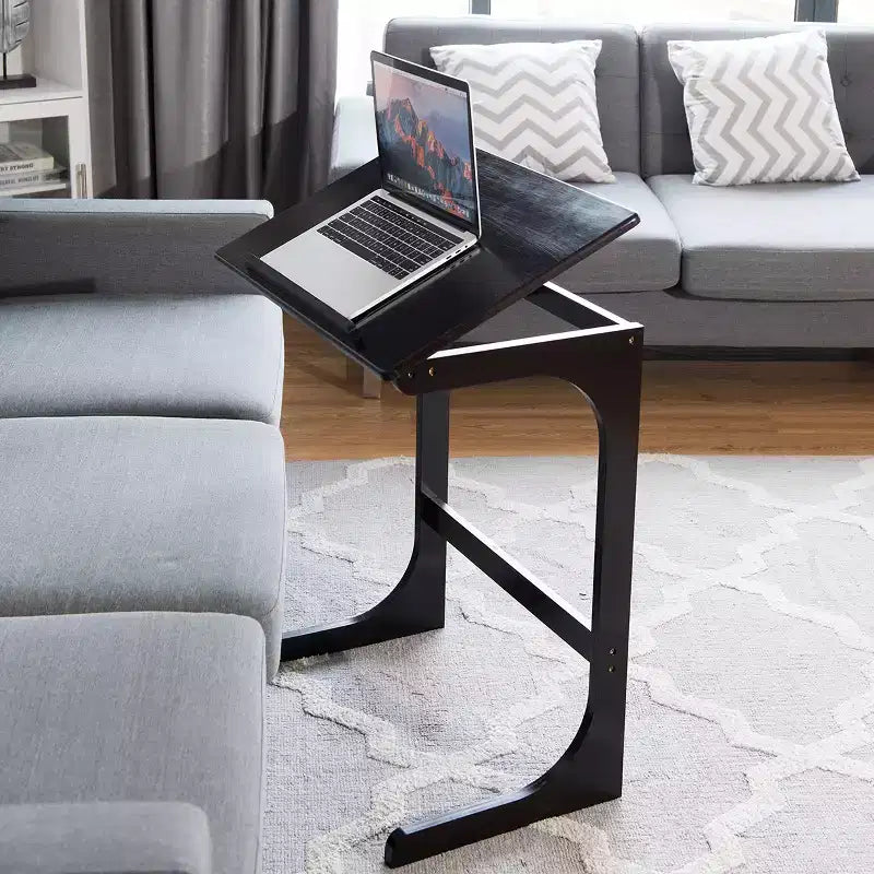 Table d'appoint réglable pour téléviseur, canapé en C, bureau pour ordinateur portable avec plateau inclinable en bambou
