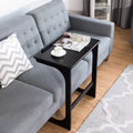 Table d'appoint réglable pour téléviseur, canapé en C, bureau pour ordinateur portable avec plateau inclinable en bambou