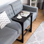Table d'appoint réglable pour téléviseur, canapé en C, bureau pour ordinateur portable avec plateau inclinable en bambou
