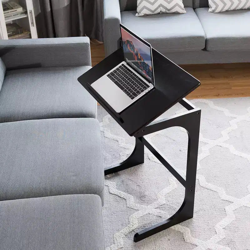 Table d'appoint réglable pour téléviseur, canapé en C, bureau pour ordinateur portable avec plateau inclinable en bambou