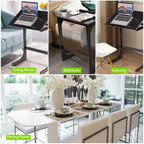Table d'appoint réglable pour téléviseur, canapé en C, bureau pour ordinateur portable avec plateau inclinable en bambou