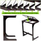 Table d'appoint réglable pour téléviseur, canapé en C, bureau pour ordinateur portable avec plateau inclinable en bambou