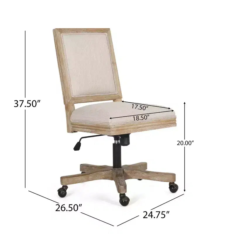 Chaise de bureau pivotante rembourrée Sandine Rustic - Christopher Knight Home