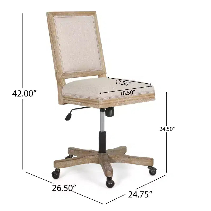 Chaise de bureau pivotante rembourrée Sandine Rustic - Christopher Knight Home
