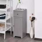 kleankin Petite Armoire de Rangement au Sol pour Salle de Bain Meuble Autonome avec 1 Tiroir et Étagère Réglable pour Salon