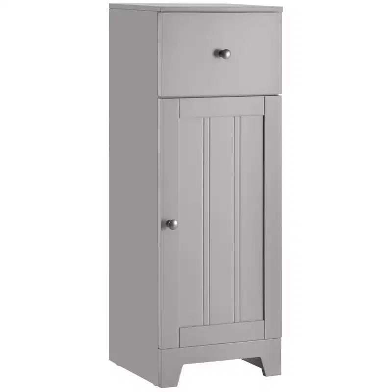 kleankin Petite Armoire de Rangement au Sol pour Salle de Bain Meuble Autonome avec 1 Tiroir et Étagère Réglable pour Salon