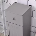 kleankin Petite Armoire de Rangement au Sol pour Salle de Bain Meuble Autonome avec 1 Tiroir et Étagère Réglable pour Salon