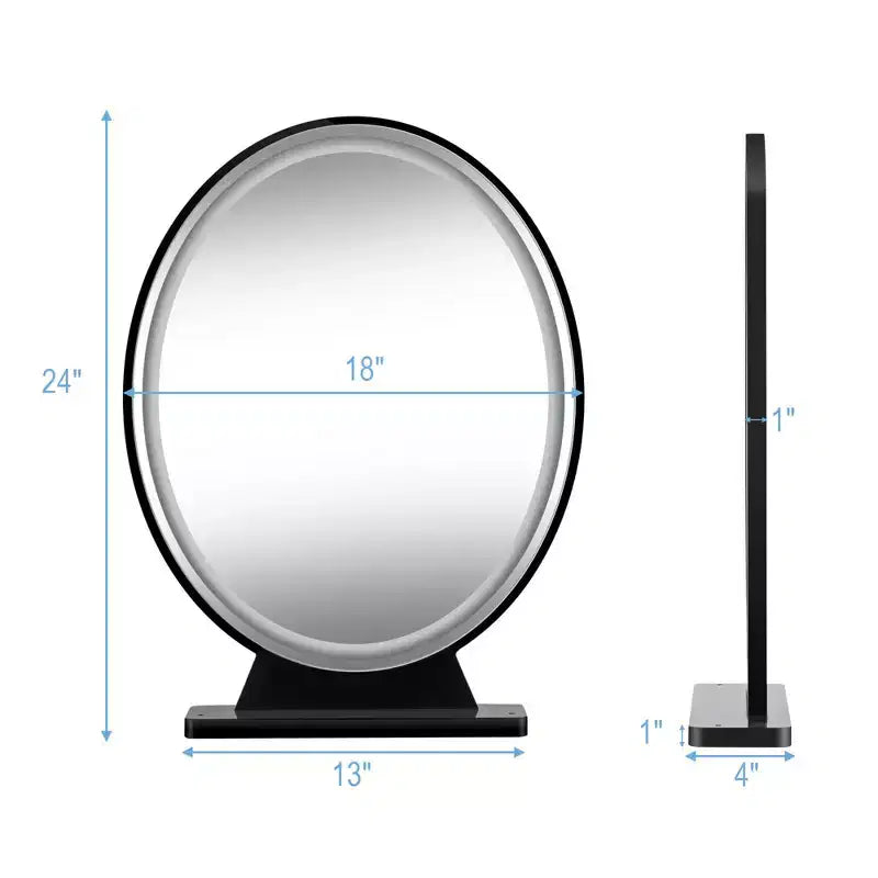 Miroir de Maquillage Lumineux Costway Hollywood Vanity, Télécommande, 4 Couleurs Variables, Noir/Or/Blanc