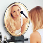 Miroir de Maquillage Lumineux Costway Hollywood Vanity, Télécommande, 4 Couleurs Variables, Noir/Or/Blanc