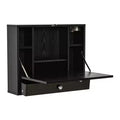 HOMCOM Wall Mounted Desk with Storage Shelves, Floating Desk with Foldable Tabletop, Space Saving Computer Writing Table
