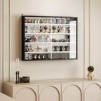 HOMCOM Vitrine 5 niveaux, Armoire murale avec porte vitrée et 4 étagères réglables
