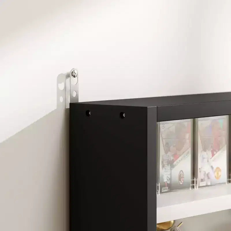 HOMCOM Vitrine 5 niveaux, Armoire murale avec porte vitrée et 4 étagères réglables