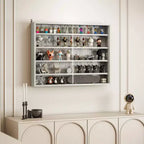 HOMCOM Vitrine 5 niveaux, Armoire murale avec porte vitrée et 4 étagères réglables
