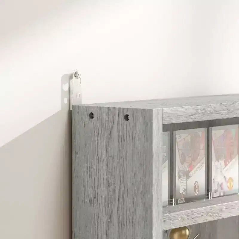 HOMCOM Vitrine 5 niveaux, Armoire murale avec porte vitrée et 4 étagères réglables