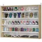 HOMCOM Vitrine 5 niveaux, Armoire murale avec porte vitrée et 4 étagères réglables
