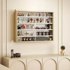 HOMCOM Vitrine 5 niveaux, Armoire murale avec porte vitrée et 4 étagères réglables
