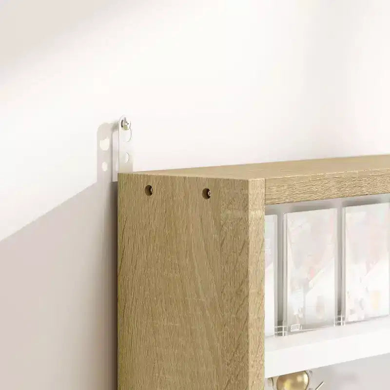 HOMCOM Vitrine 5 niveaux, Armoire murale avec porte vitrée et 4 étagères réglables