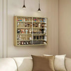 HOMCOM Vitrine 5 niveaux, Armoire murale avec porte vitrée et 4 étagères réglables