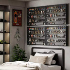HOMCOM Vitrine 5 niveaux, Armoire murale avec porte vitrée et 4 étagères réglables