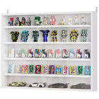 HOMCOM Vitrine 5 niveaux, Armoire murale avec porte vitrée et 4 étagères réglables