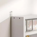 HOMCOM Vitrine 5 niveaux, Armoire murale avec porte vitrée et 4 étagères réglables