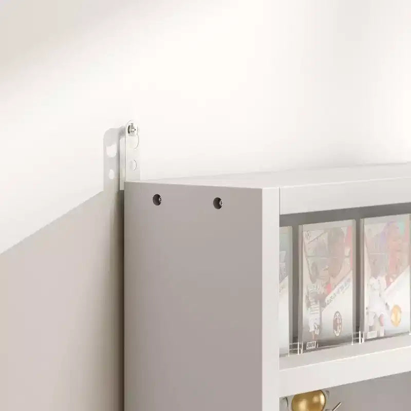 HOMCOM Vitrine 5 niveaux, Armoire murale avec porte vitrée et 4 étagères réglables