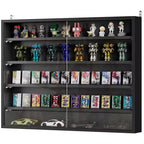 HOMCOM Vitrine 5 niveaux, Armoire murale avec porte vitrée et 4 étagères réglables