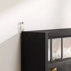 HOMCOM Vitrine 5 niveaux, Armoire murale avec porte vitrée et 4 étagères réglables