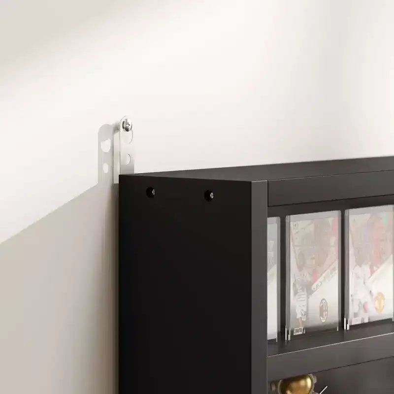 HOMCOM Vitrine 5 niveaux, Armoire murale avec porte vitrée et 4 étagères réglables